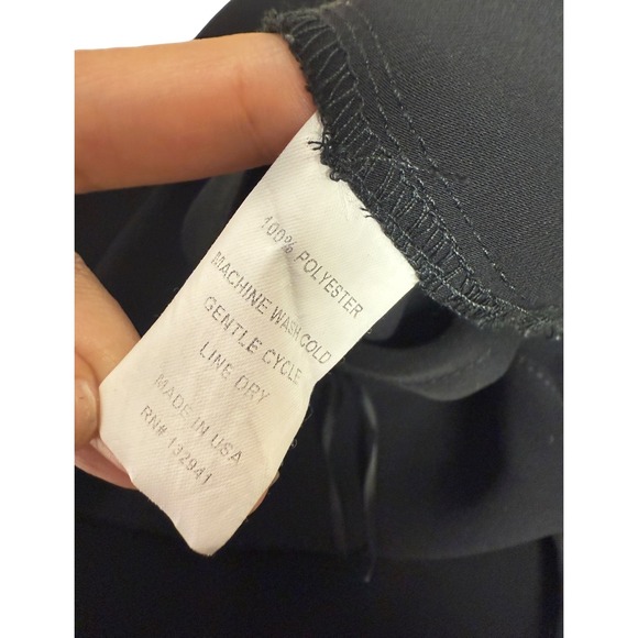 Amanda Uprichard Sarong Skirt Black Midi Womens Size S Asymmetrical High Low EUC - Picture 7 of 8